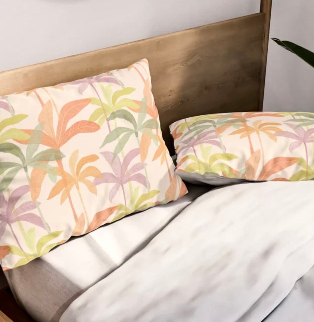 pillow shams with palm tree design